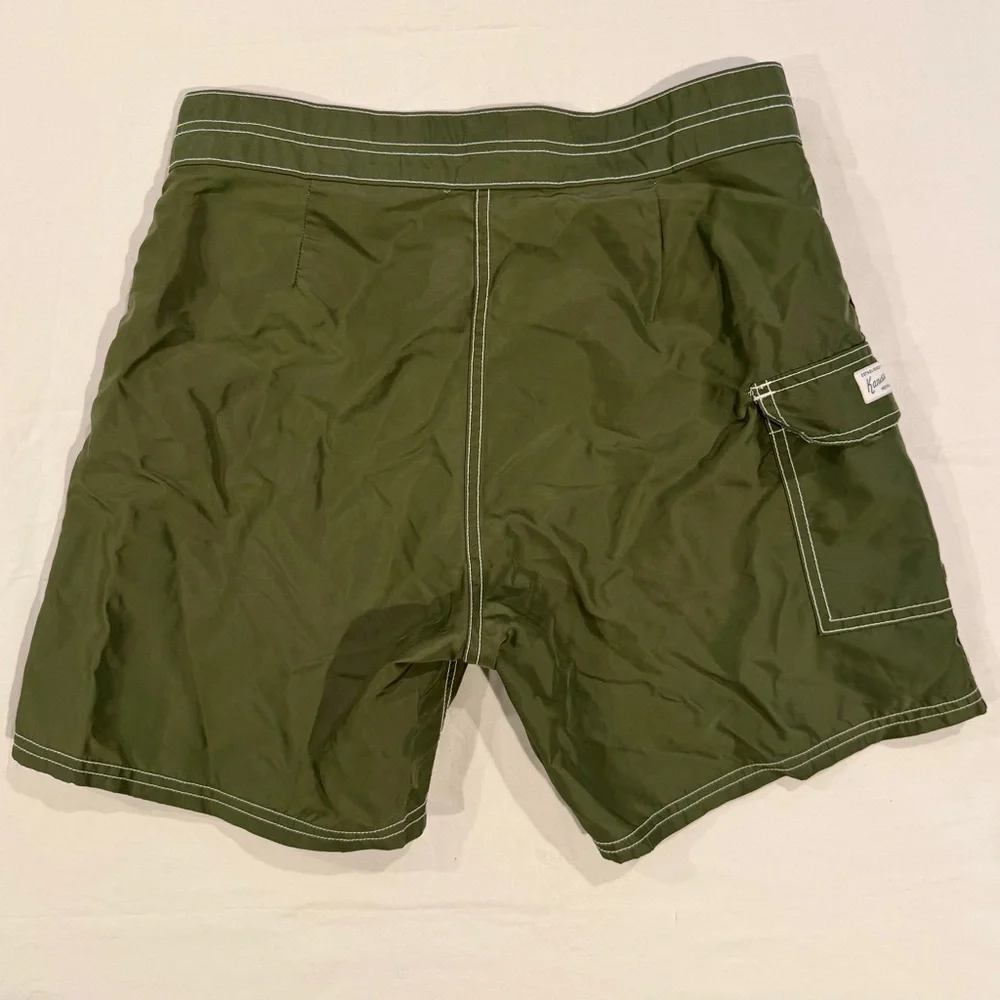 Katin Waterman Trunk Mens 29 Olive Night Surf Swim Board Shorts K-Man Patch